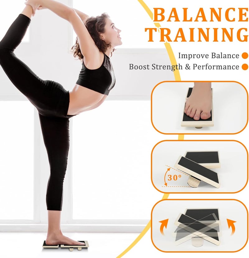 Silbingan Adjustable Balance Board for Ankle & Foot Strength – Single-Leg Stability Trainer for Balance, Mobility, Calf Flexibility & Core Control – Foot Exercise Equipment for Home, Office, Gym & Rehab - Image 2